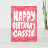 Carte BONJOUR D'ANNIVERSAIRE Colorée Bight Pink Stripes  (Devant)