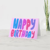 Carte BONJOUR D'ANNIVERSAIRE Colorful Bubble Lettres Ann (Devant)