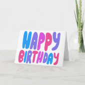 Carte BONJOUR D'ANNIVERSAIRE Colorful Bubble Lettres Ann (Devant)
