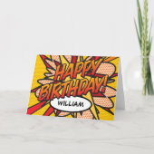 Carte BONJOUR D'ANNIVERSAIRE Cool amusant Comic Book (Devant)