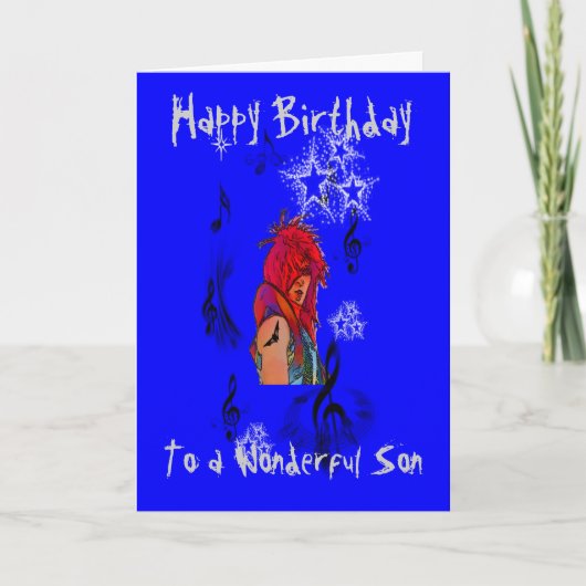 CARTE BONJOUR D'ANNIVERSAIRE FILS GREETING CARD (Devant)