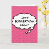Carte BONJOUR D'ANNIVERSAIRE Penser Bubble Fun Retro Com (Fleur jaune)