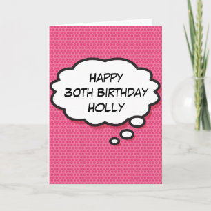 Carte BONJOUR D'ANNIVERSAIRE Penser Bubble Fun Retro Com