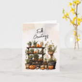Carte Bonjour d'automne Halloween (Fleur jaune)
