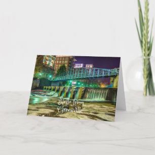 Carte Bonjour De Greenville, Caroline Du Sud Reedy River