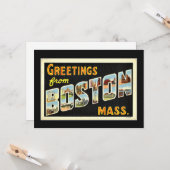 Carte Bonjour depuis Boston, messe. (Devant/Arrière en situation)