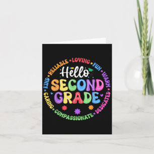 Carte Bonjour Deuxième Année De Retour À L'École Pour Le