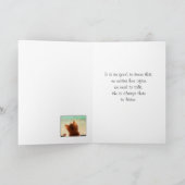 Carte Bonjour Dieu, c'est encore moi chaton avec le vers (Intérieur)