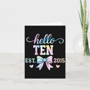 Carte Bonjour Dix Est 2015 Coquette Arc Fille de 10 ans