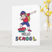 Carte Bonjour école (Fleur jaune)