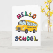 Carte Bonjour école (Fleur jaune)