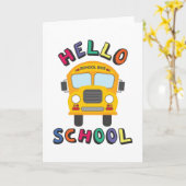 Carte Bonjour école (Fleur jaune)