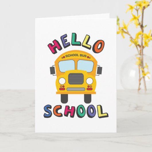 Carte Bonjour école (Fleur jaune)