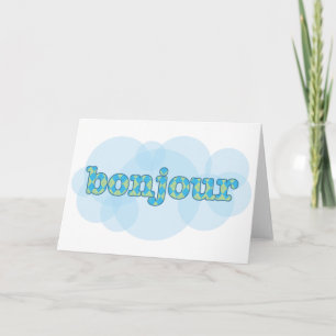 Carte Bonjour en bonjour français avec motif Jacquard