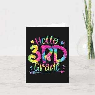 Carte Bonjour Enseignants de 3e année Étudiants Tie Dye