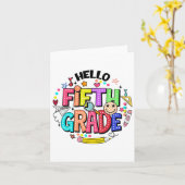 Carte Bonjour équipe de cinquième année 5e année Retour  (Fleur jaune)