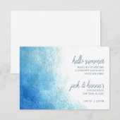 Carte Bonjour Été - Soiree au bord de la piscine (Devant / Derrière)