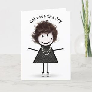Carte Bonjour Fille Silhouette En Baskets