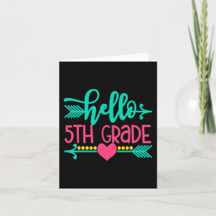 Carte Bonjour Filles de 5e année Retour à l'école Cadeau