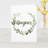 Carte Bonjour Français (Fleur jaune)