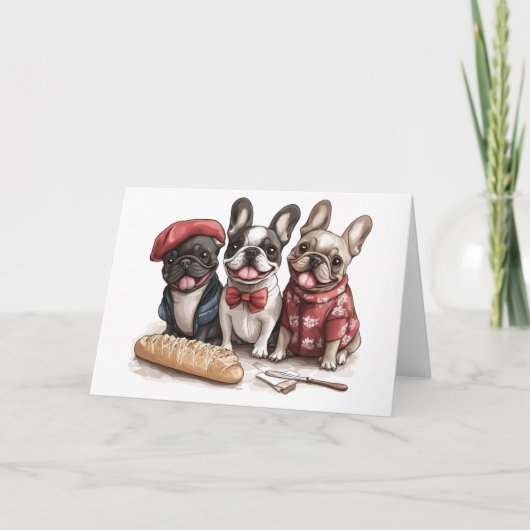 Carte Bonjour French Bulldogs (Devant)