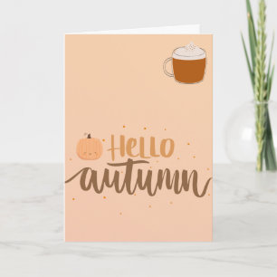 Carte Bonjour Greeting d'Automne de la Citrouille