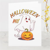 Carte Bonjour ! Halloween (Fleur jaune)
