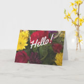 Carte Bonjour heureux (Fleur jaune)