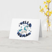 Carte Bonjour humain Lovely Unicorn (Fleur jaune)
