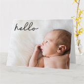 Carte Bonjour Introduire la naissance de bébé avec Photo (Fleur jaune)