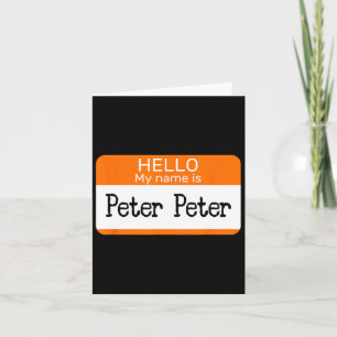 Carte Bonjour Je M'Appelle Peter Autocollant Étiquette N