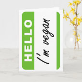 Carte Bonjour je suis végétalien (Fleur jaune)