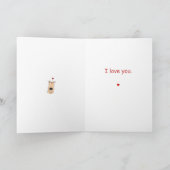 Carte Bonjour, Je T'Aime Cartoon Bear Card (Intérieur)