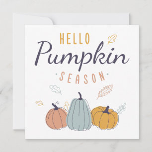 Carte Bonjour la saison des citrouilles