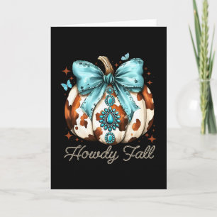 Carte Bonjour l'automne Western Pumpkin Season Feuilles 