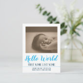 Carte Bonjour le Monde - annonce de naissance avec photo (Debout devant)
