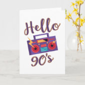 Carte Bonjour lecteur de cassettes radio 90 (Fleur jaune)