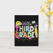 Carte Bonjour l'équipe de troisième année 3e année Retou (Fleur jaune)