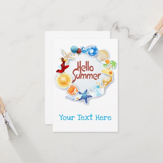 Carte Bonjour l'été ! (Devant/Arrière en situation)