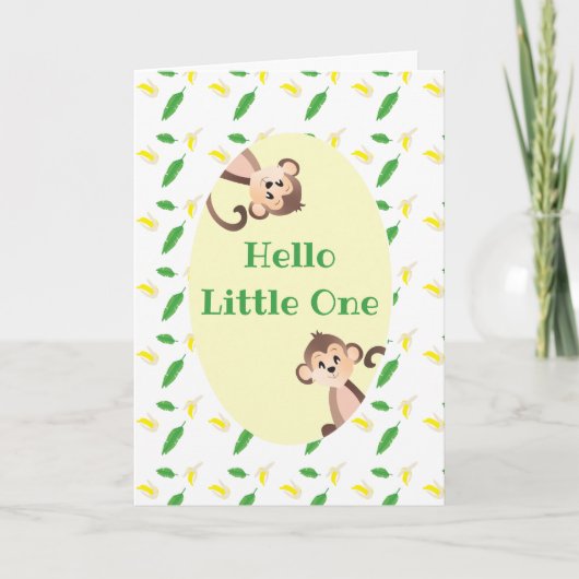 Carte Bonjour Little One Monkey Félicitations (Devant)