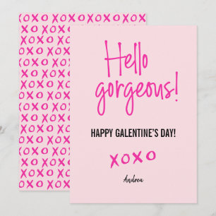 Carte Bonjour magnifique Valentine's Day Xoxo rose Card
