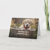 Carte Bonjour mignonne chiot du Laboratoire Jaune dans l (Devant)