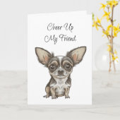 Carte Bonjour, Mon Ami | Cute Chihuahua (Fleur jaune)