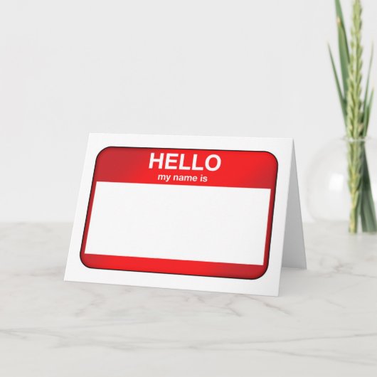 Carte Bonjour Mon Nom Est... (Devant)