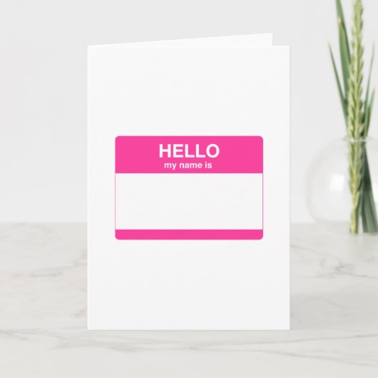 Carte Bonjour, mon nom est étiquette (Devant)