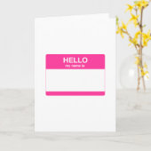 Carte Bonjour, mon nom est étiquette (Fleur jaune)