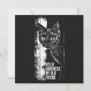 Carte Bonjour obscurité mon vieil ami Black Cat Sketch