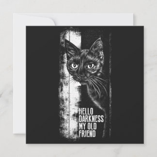 Carte Bonjour obscurité mon vieil ami Black Cat Sketch