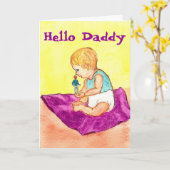 Carte Bonjour papa (Fleur jaune)