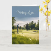Carte Bonjour Penser de vous Golfer sur le terrain de go (Fleur jaune)